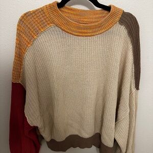BDG Urban Outfitters colorblock cropped knit sweater, size M